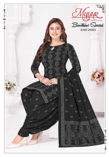 Niharika Vol 25 By Mayur Cotton Bandhani Dress Material Wholesale Market In Surat
